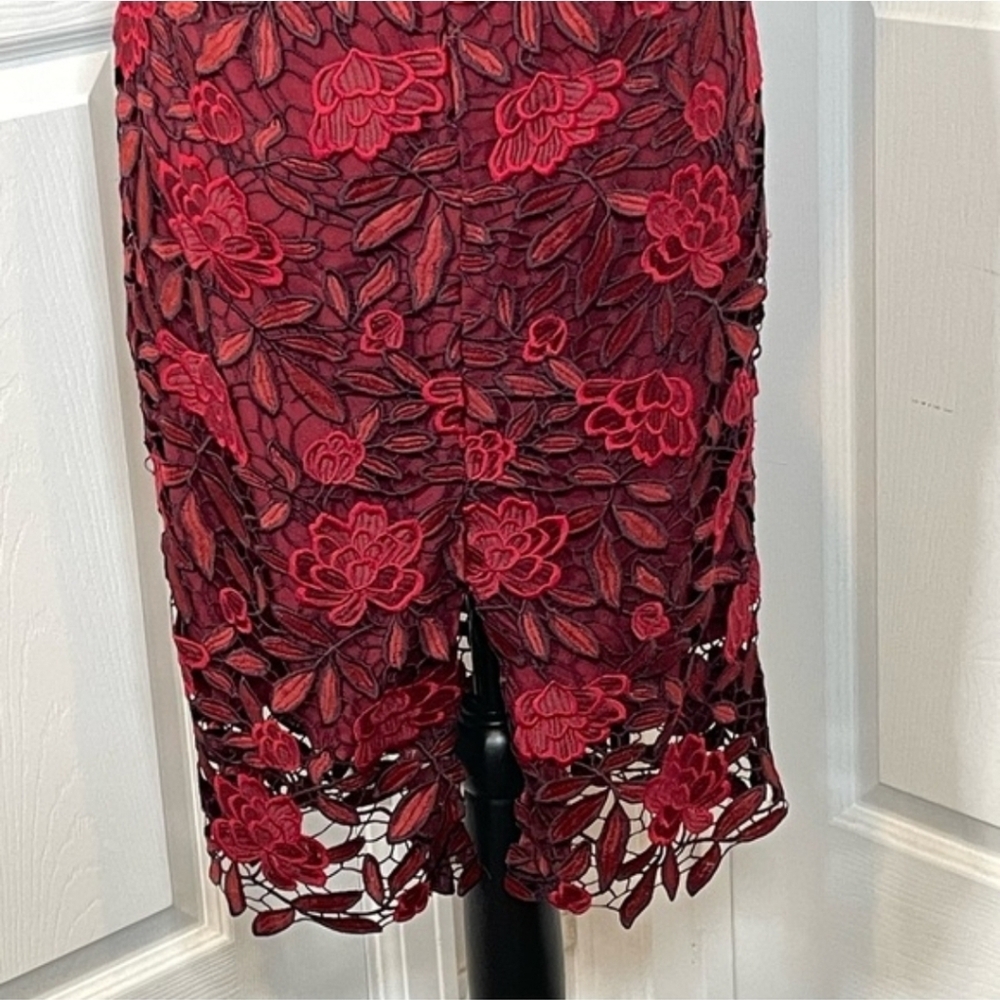 White House Black Market Red Lace Dress - Picture 5 of 6